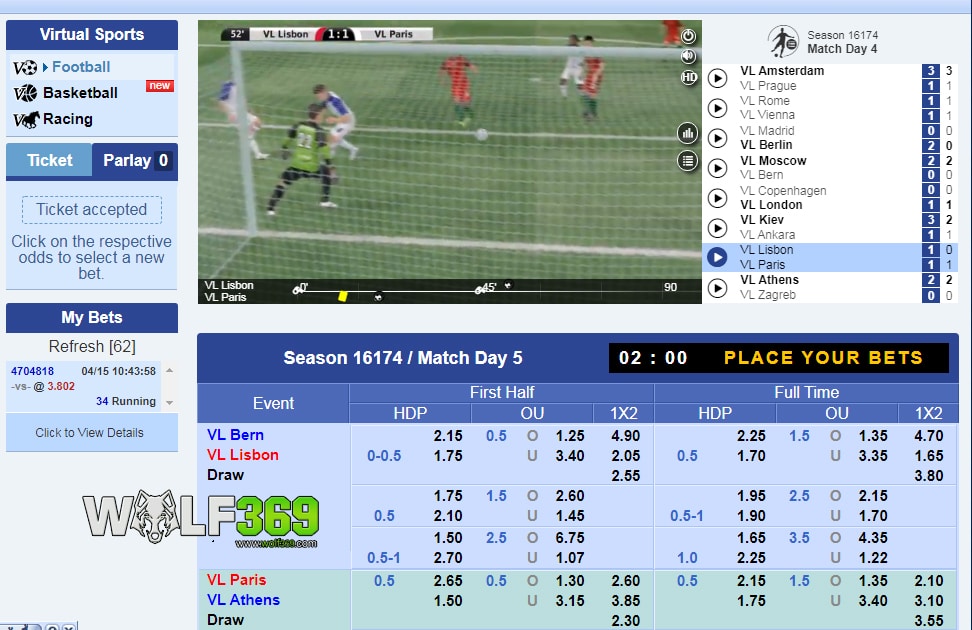 mix parlay แทงบอลสเต็ป 2 คู่ กับเว็บเดิมพันออนไลน์ที่ดีที่สุด wolf369 แทงสเต็ปสด กีฬาจำลอง Virtual Sports เล่นง่าย แทงขั้นต่ำ 10 บาท